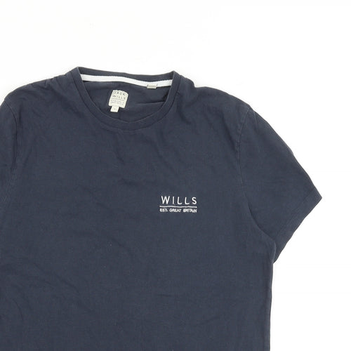 Jack Wills Mens Blue Cotton T-Shirt Size S Round Neck