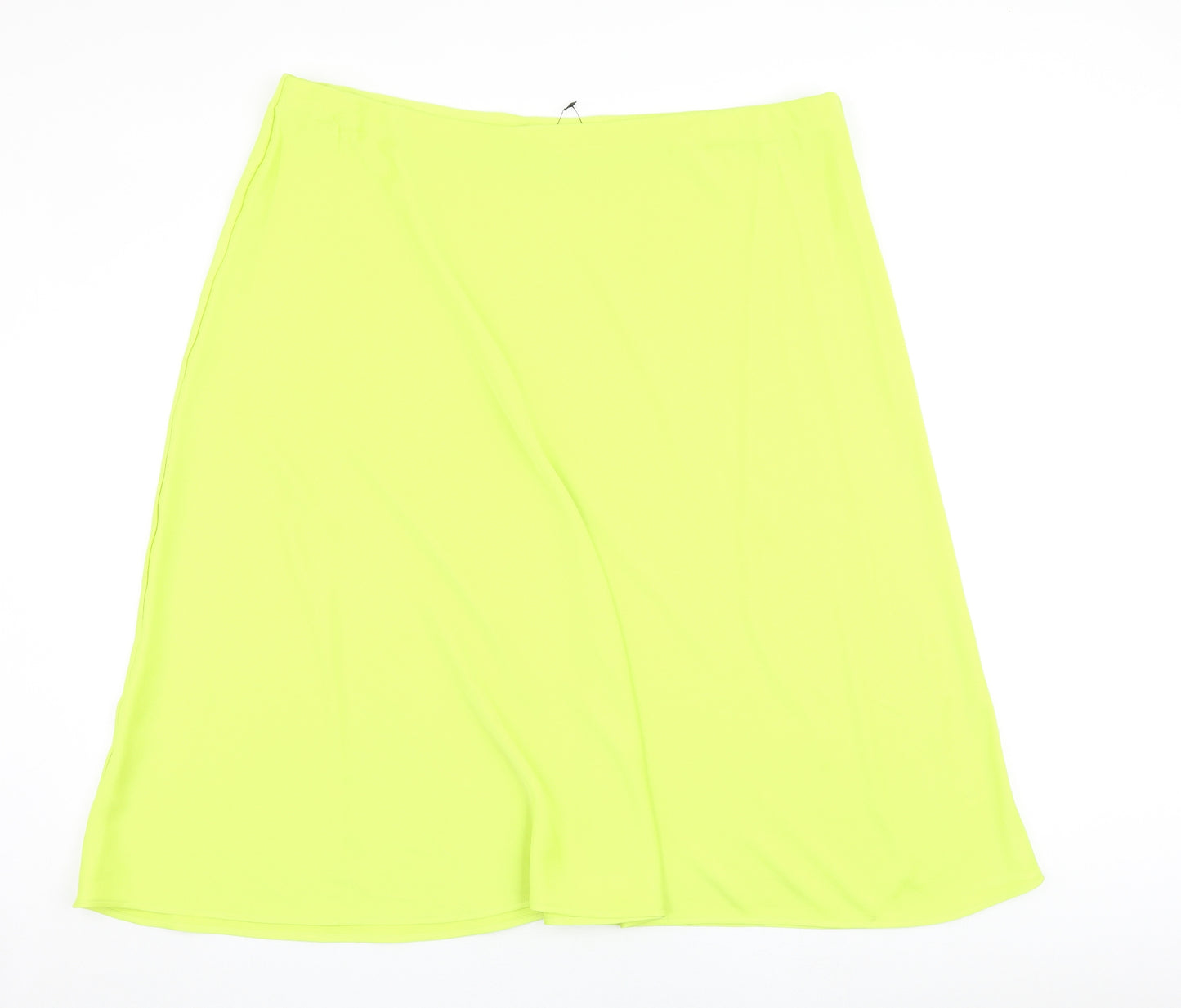 Marks and Spencer Womens Green Polyester Swing Skirt Size 24