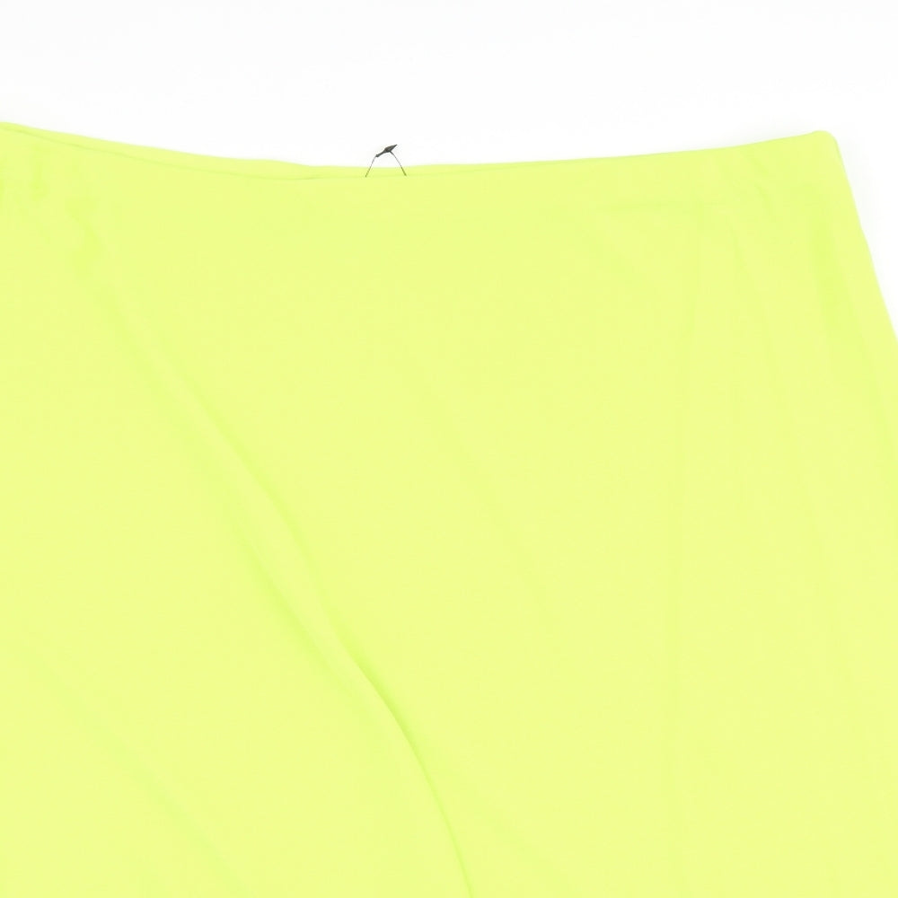 Marks and Spencer Womens Green Polyester Swing Skirt Size 24
