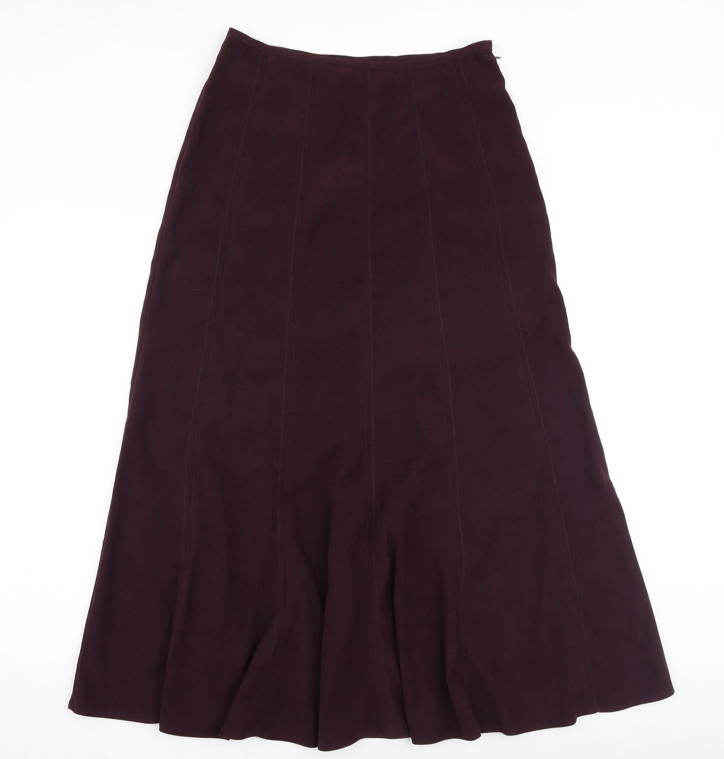 New Look Womens Purple Polyester Swing Skirt Size 12 Zip