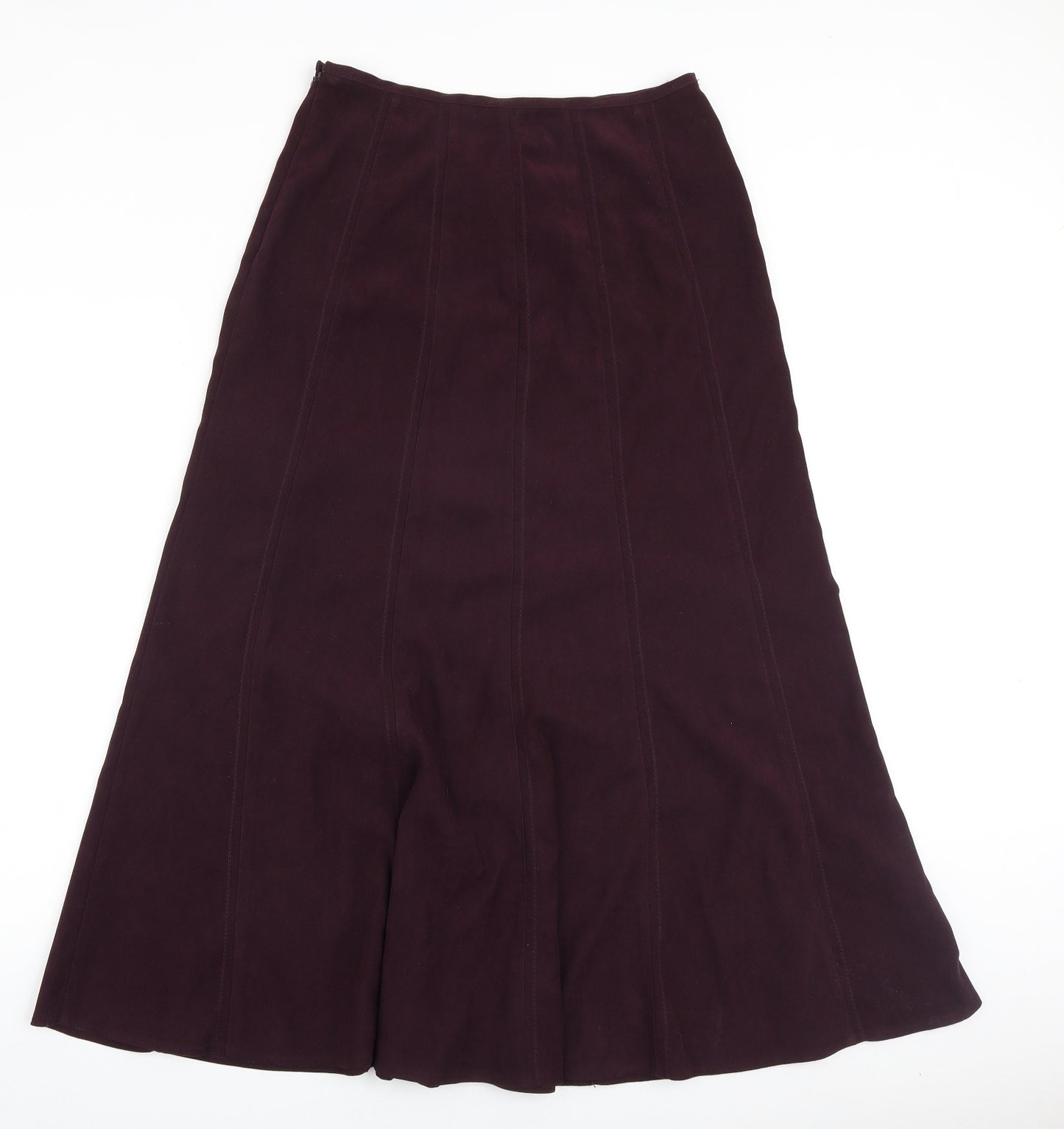 New Look Womens Purple Polyester Swing Skirt Size 12 Zip