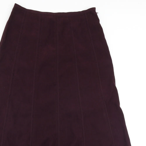 New Look Womens Purple Polyester Swing Skirt Size 12 Zip