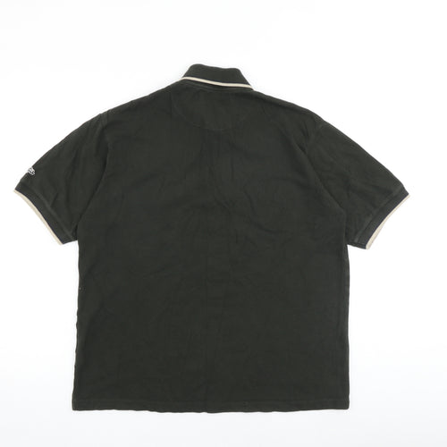 Lee Cooper Mens Green 100% Cotton Polo Size M Collared Button
