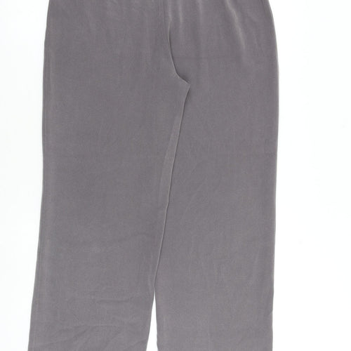 Marks and Spencer Womens Grey Polyester Trousers Size 12 L30 in Regular Zip