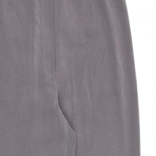 Marks and Spencer Womens Grey Polyester Trousers Size 12 L30 in Regular Zip