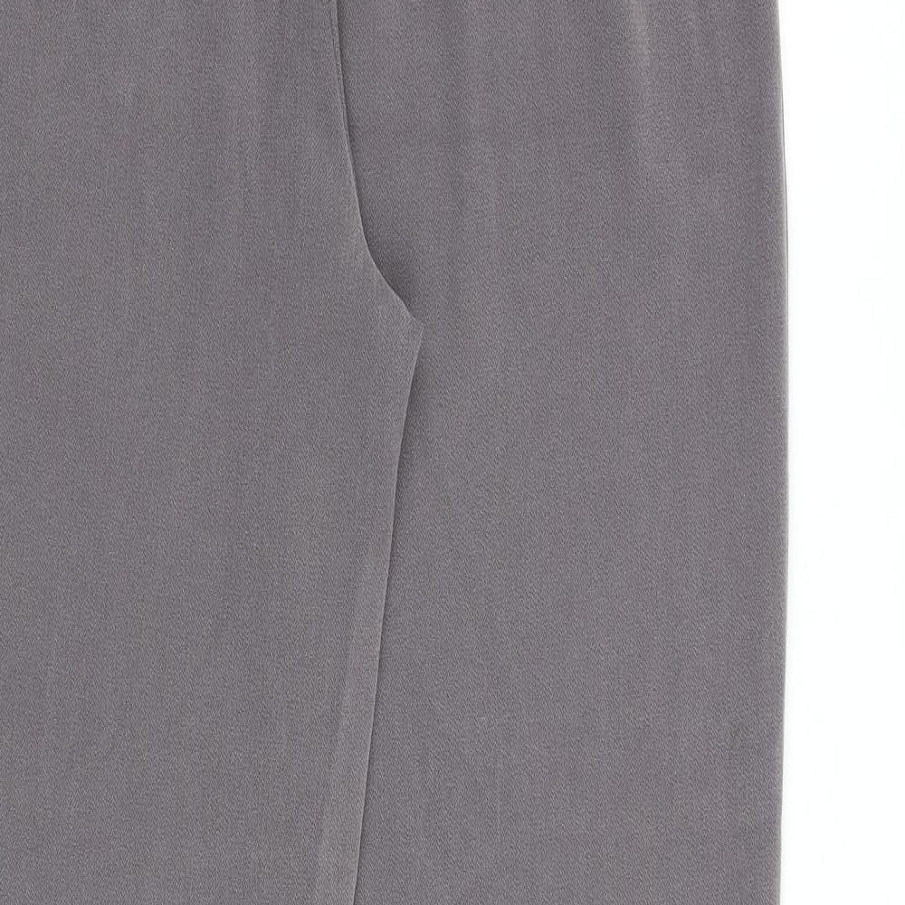 Marks and Spencer Womens Grey Polyester Trousers Size 12 L30 in Regular Zip