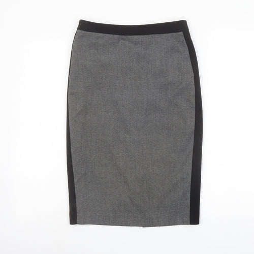 Warehouse Womens Grey Polyester Straight & Pencil Skirt Size 8 Zip