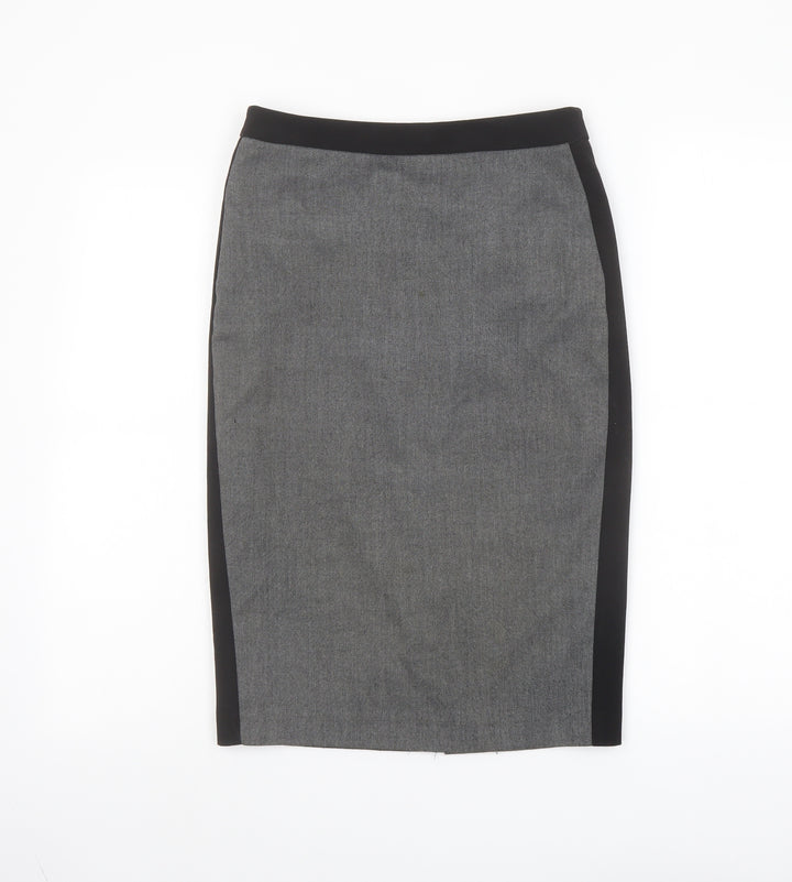 Warehouse Womens Grey Polyester Straight & Pencil Skirt Size 8 Zip