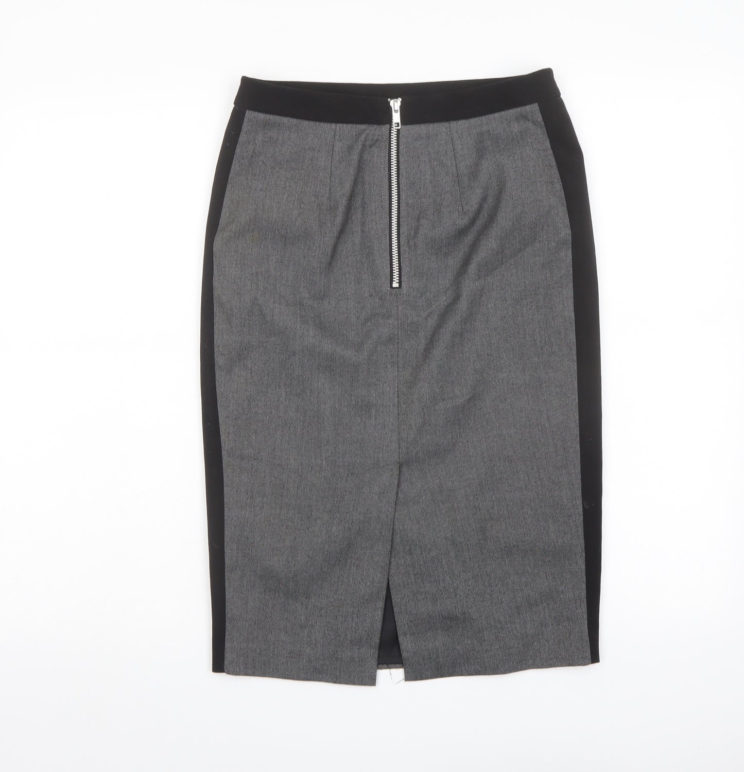 Warehouse Womens Grey Polyester Straight & Pencil Skirt Size 8 Zip