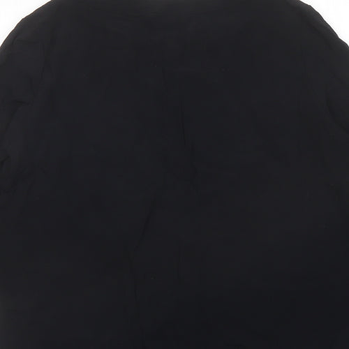 Marks and Spencer Womens Black Viscose Basic Blouse Size 14 V-Neck