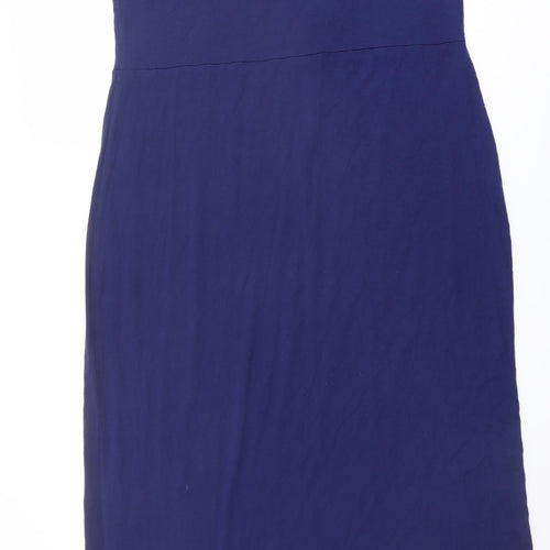 Bonmarché Womens Blue Viscose Shift Size 14 Round Neck Pullover
