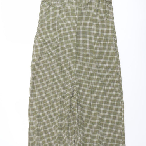 New Look Womens Green Check Cotton Jumpsuit One-Piece Size 10 Button