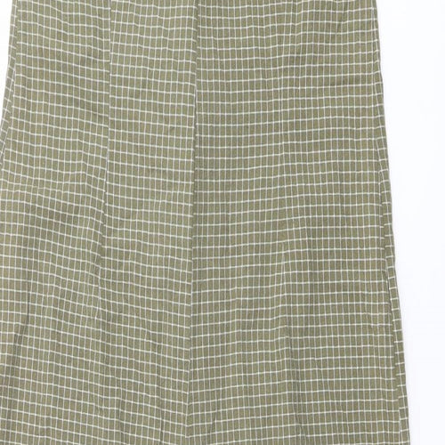 New Look Womens Green Check Cotton Jumpsuit One-Piece Size 10 Button