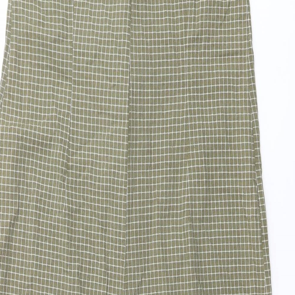 New Look Womens Green Check Cotton Jumpsuit One-Piece Size 10 Button