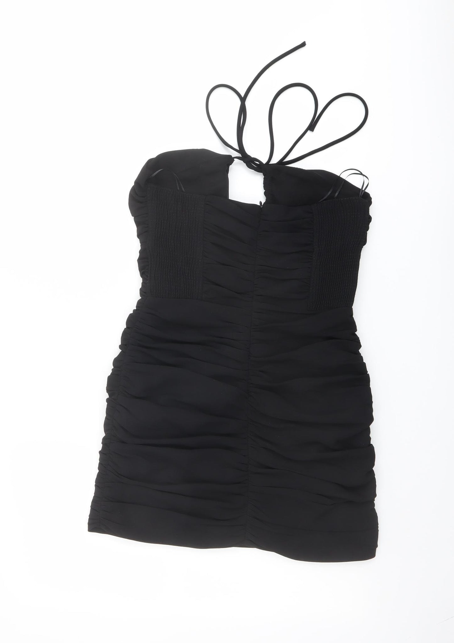 Zara Womens Black Polyester Mini Size M Halter Zip