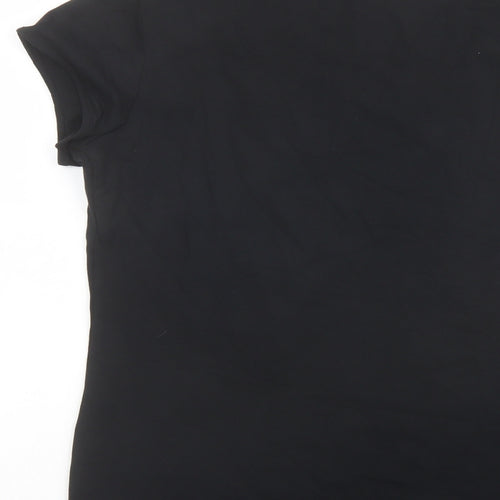 bruno banani Womens Black Cotton Basic T-Shirt Size 20 Scoop Neck