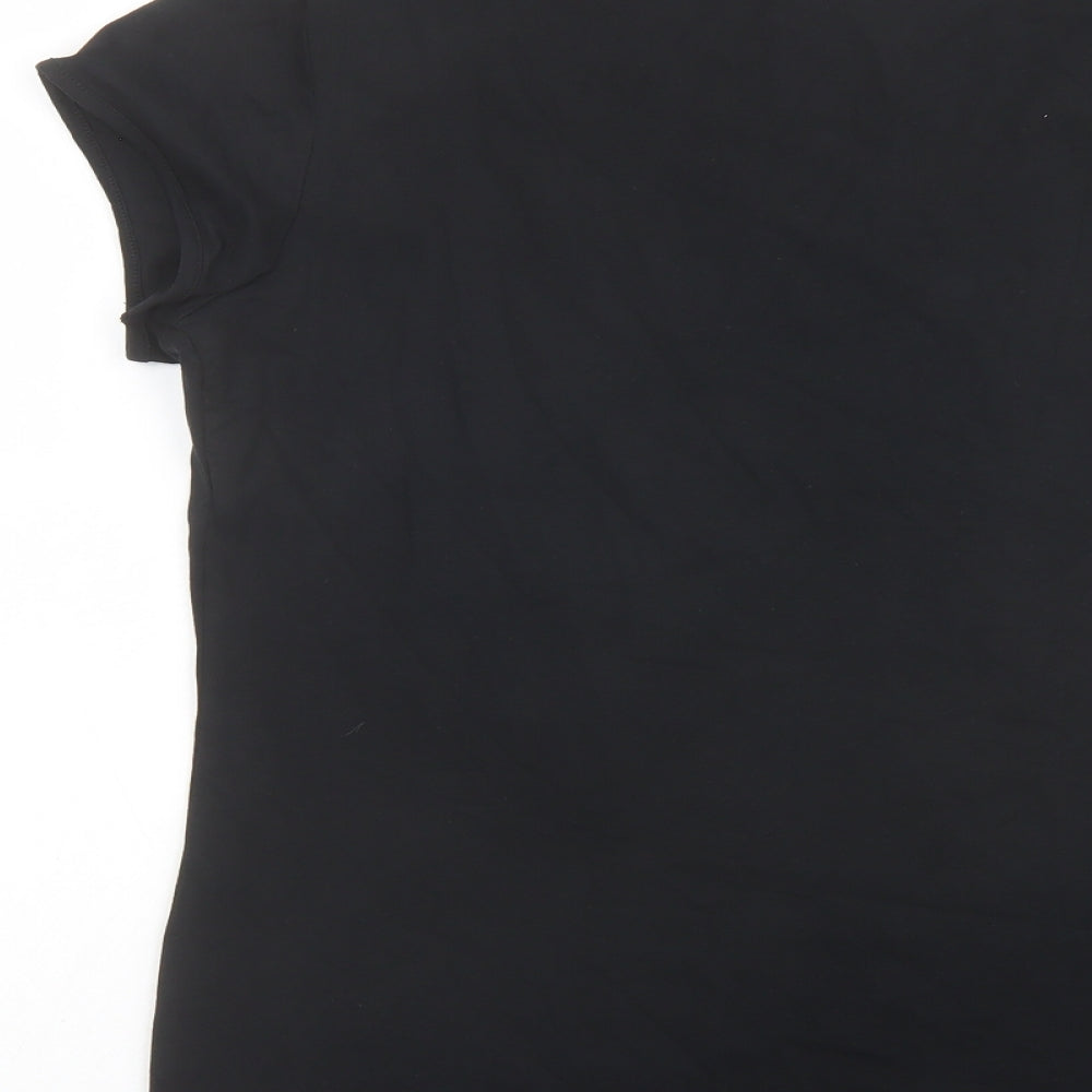 bruno banani Womens Black Cotton Basic T-Shirt Size 20 Scoop Neck