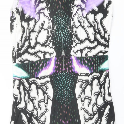 Just Cavalli Womens Multicoloured Geometric Viscose Shift Size 20 Round Neck Zip