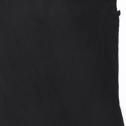 bonprix Womens Black Cotton Kaftan Size XL Round Neck Tie