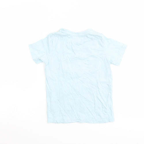 Peppa Pig Boys Blue Cotton Pullover T-Shirt Size 6-7 Years Round Neck Pullover - Let the good times roll