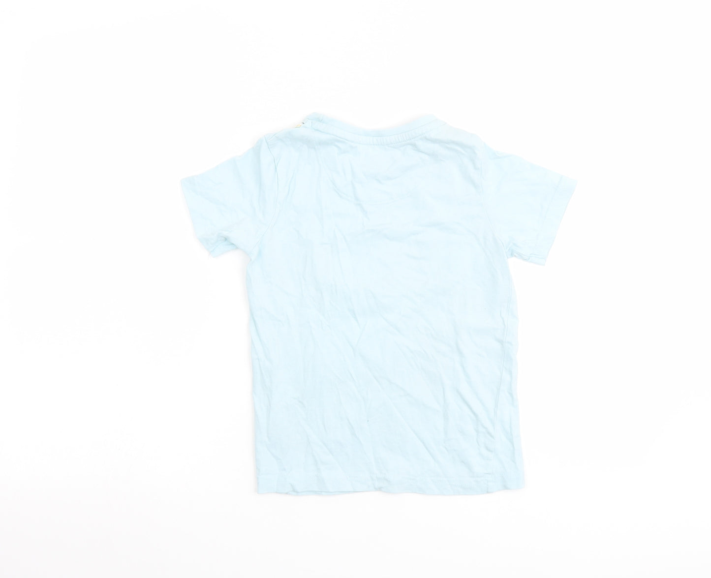 Peppa Pig Boys Blue Cotton Pullover T-Shirt Size 6-7 Years Round Neck Pullover - Let the good times roll