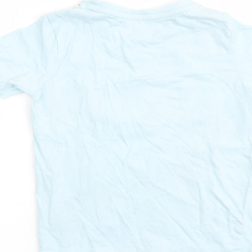Peppa Pig Boys Blue Cotton Pullover T-Shirt Size 6-7 Years Round Neck Pullover - Let the good times roll