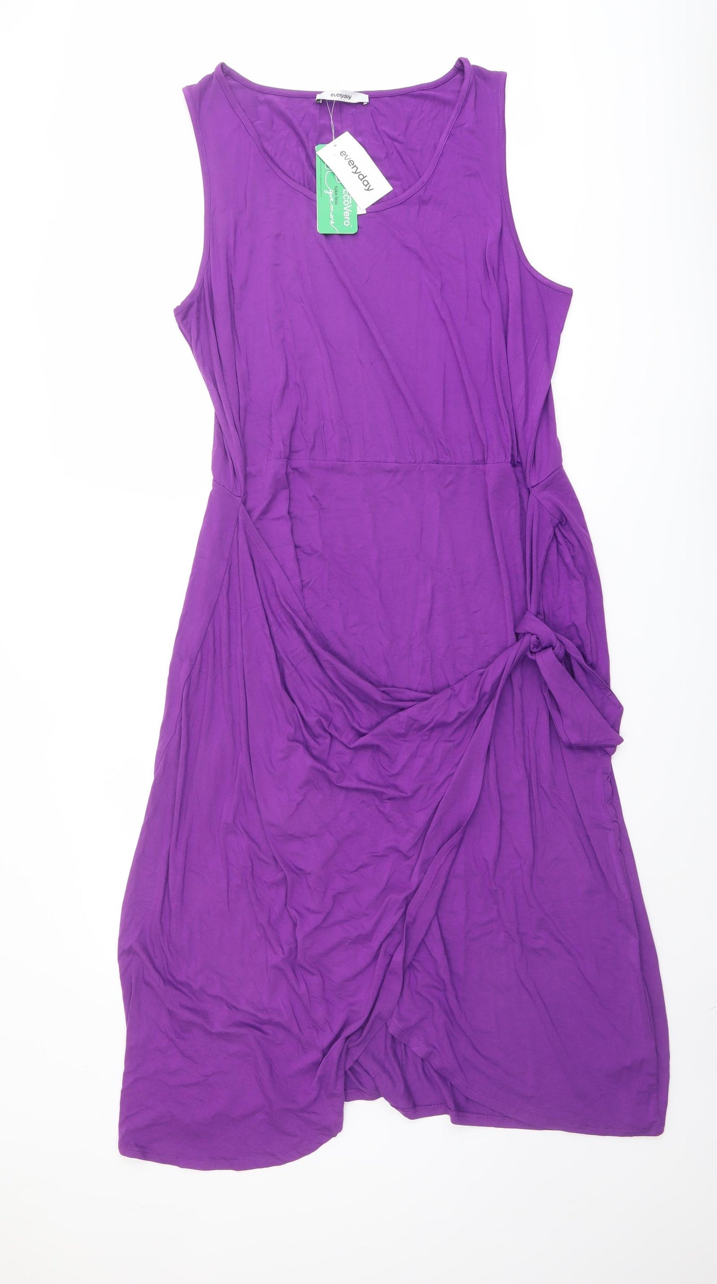 Everyday Womens Purple Viscose Shift Size 20 Round Neck Pullover