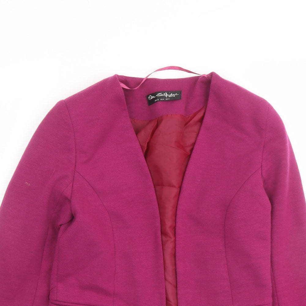Miss Selfridge Womens Purple Jacket Blazer Size 4