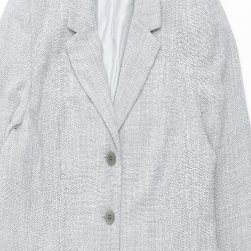 Precis Womens Grey Overcoat Coat Size 14 Button
