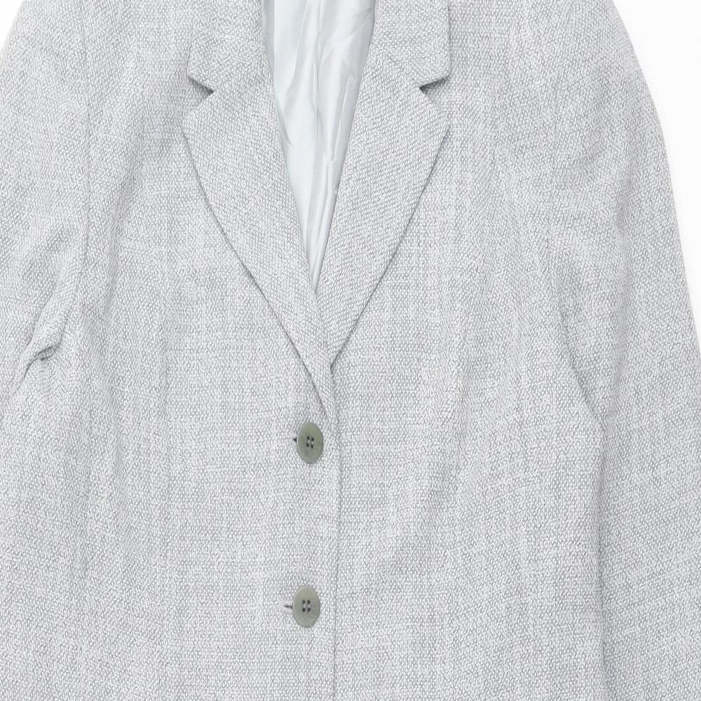Precis Womens Grey Overcoat Coat Size 14 Button