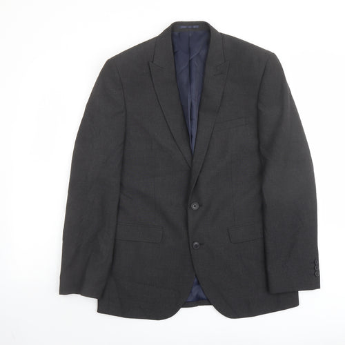 NEXT Mens Grey Polyester Jacket Suit Jacket Size 40 Regular