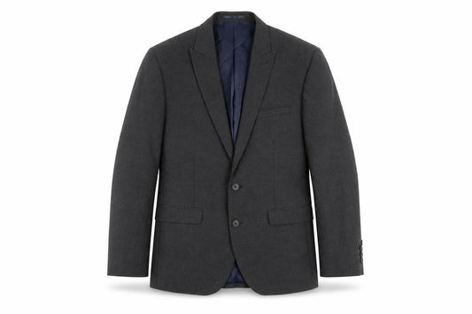 Front view of Next men’s grey polyester jacket suit jacket, size 40, regular