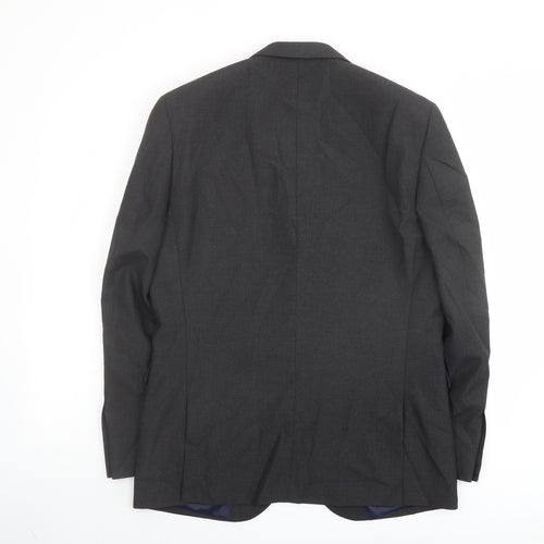 NEXT Mens Grey Polyester Jacket Suit Jacket Size 40 Regular