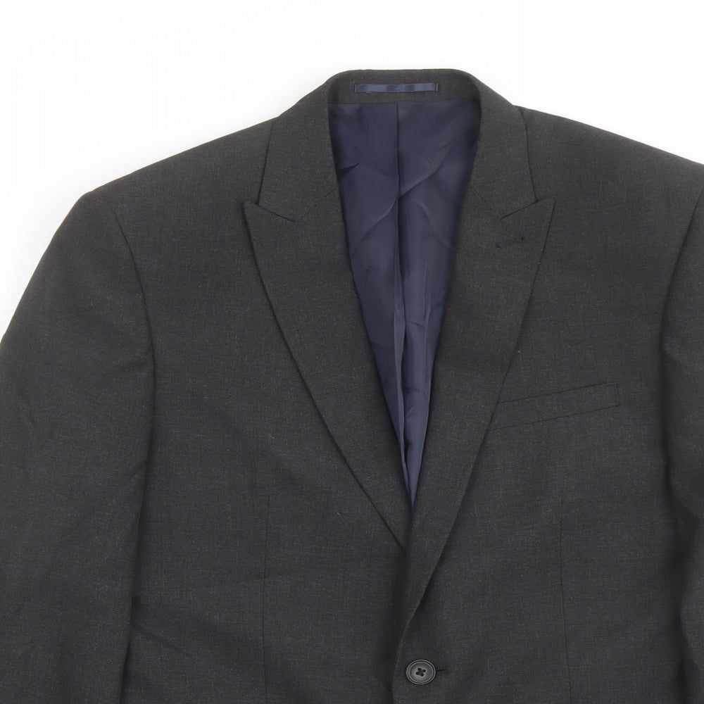 NEXT Mens Grey Polyester Jacket Suit Jacket Size 40 Regular