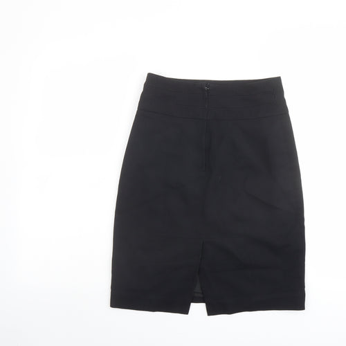 H&M Womens Black Polyester Straight & Pencil Skirt Size 6 Zip