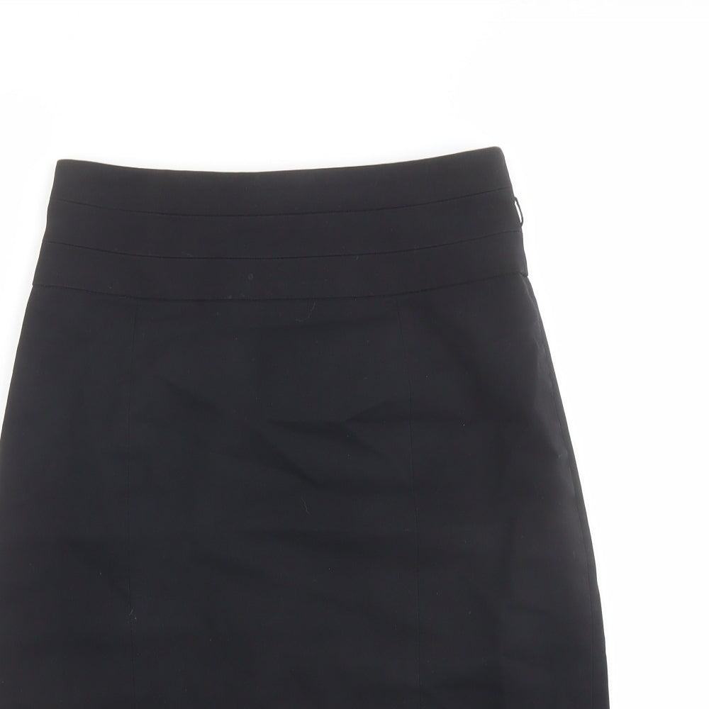 H&M Womens Black Polyester Straight & Pencil Skirt Size 6 Zip