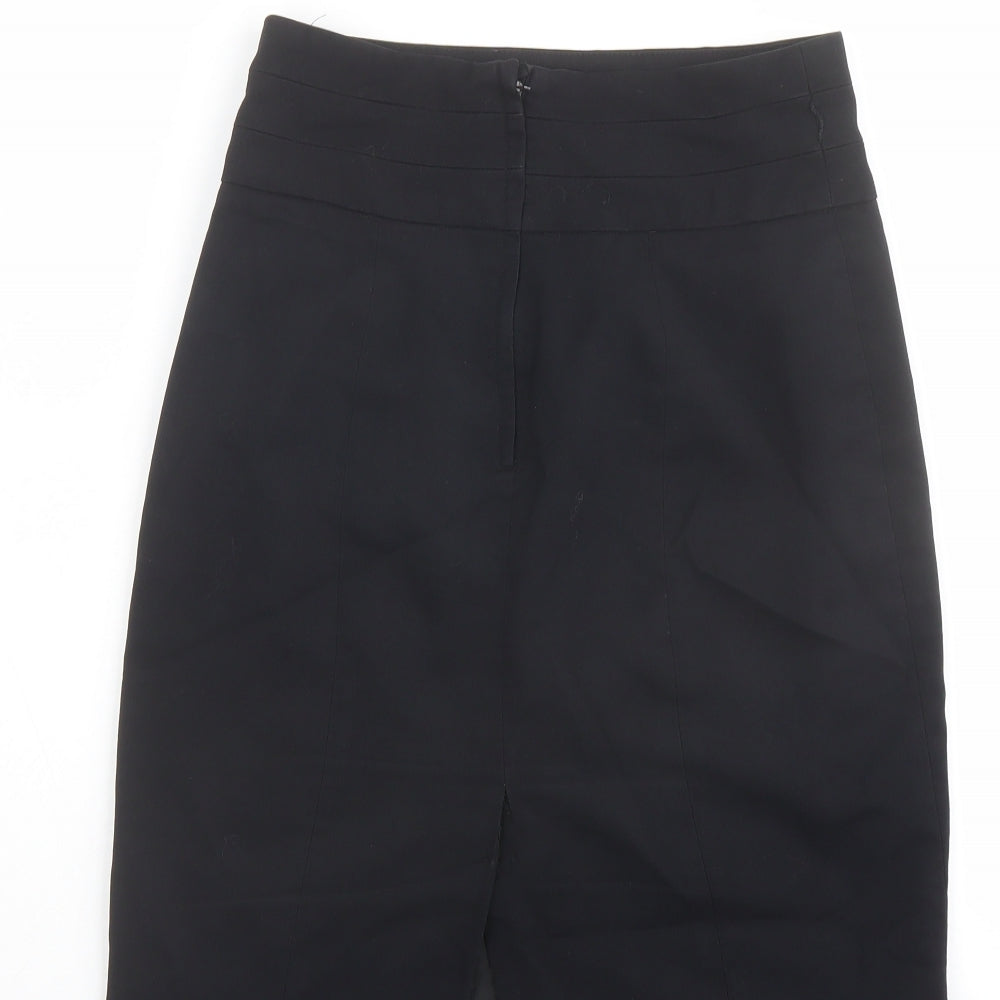 H&M Womens Black Polyester Straight & Pencil Skirt Size 6 Zip
