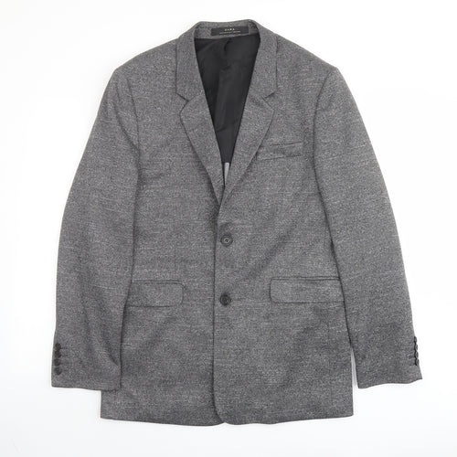 Zara Mens Grey Polyester Jacket Suit Jacket Size 42 Regular