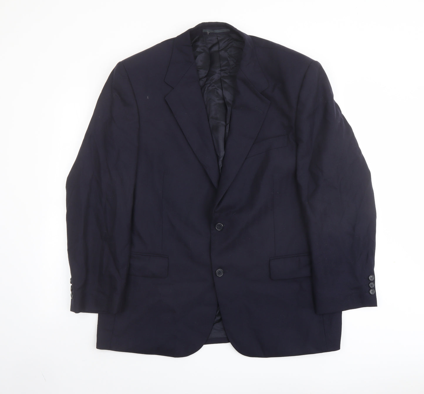 Alfred Brown Mens Blue Wool Jacket Suit Jacket Size 46 Regular