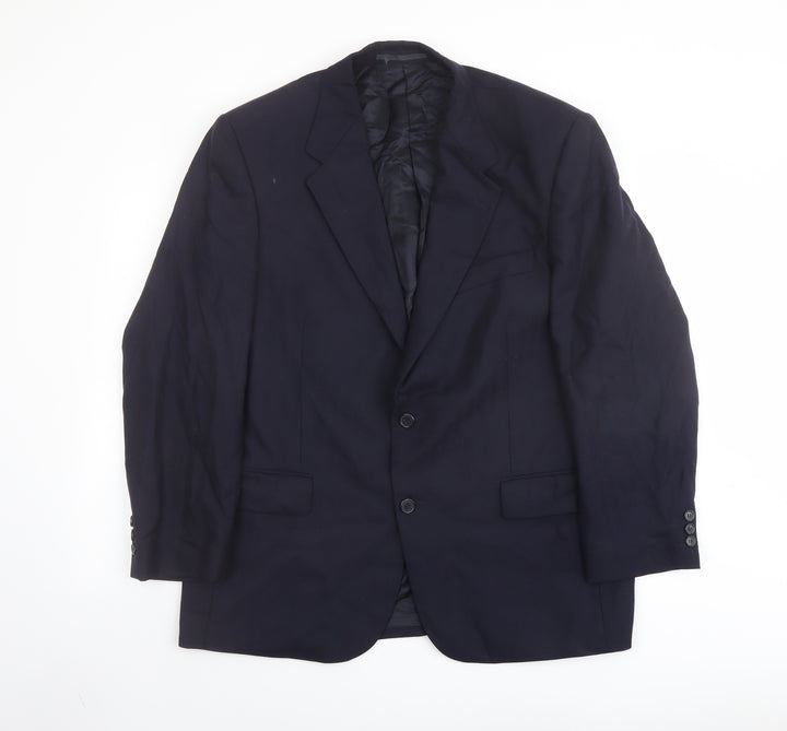 Alfred Brown Mens Blue Wool Jacket Suit Jacket Size 46 Regular