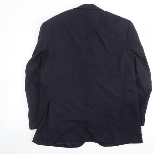 Alfred Brown Mens Blue Wool Jacket Suit Jacket Size 46 Regular
