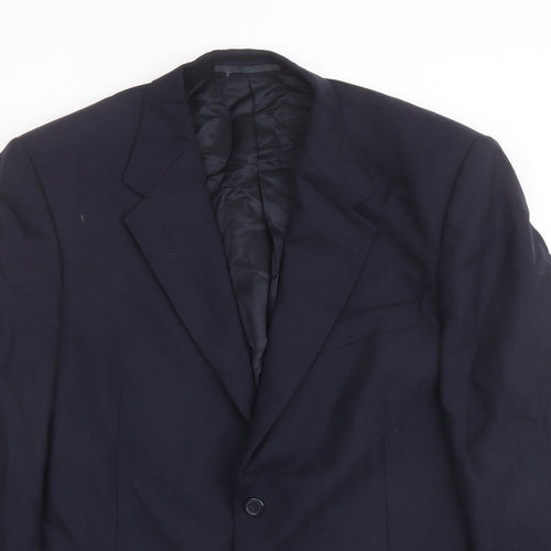 Alfred Brown Mens Blue Wool Jacket Suit Jacket Size 46 Regular