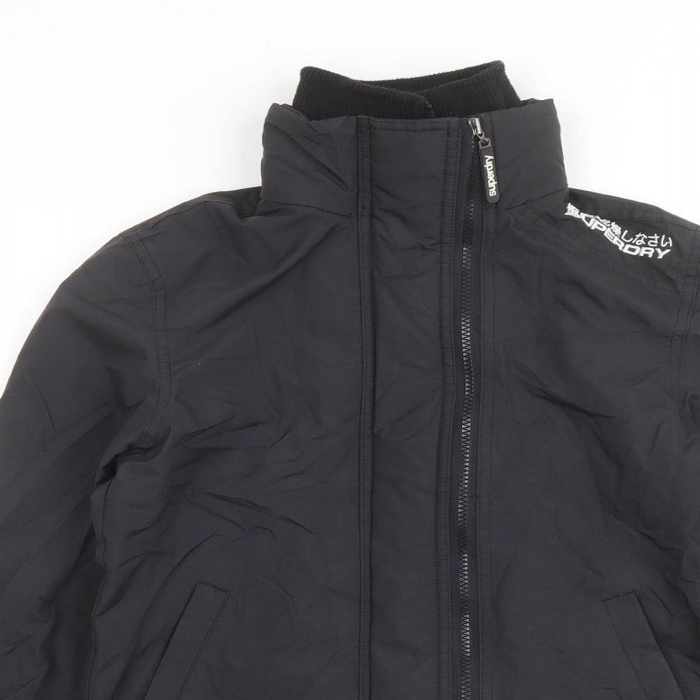 Superdry Womens Black Windbreaker Jacket Size M Zip