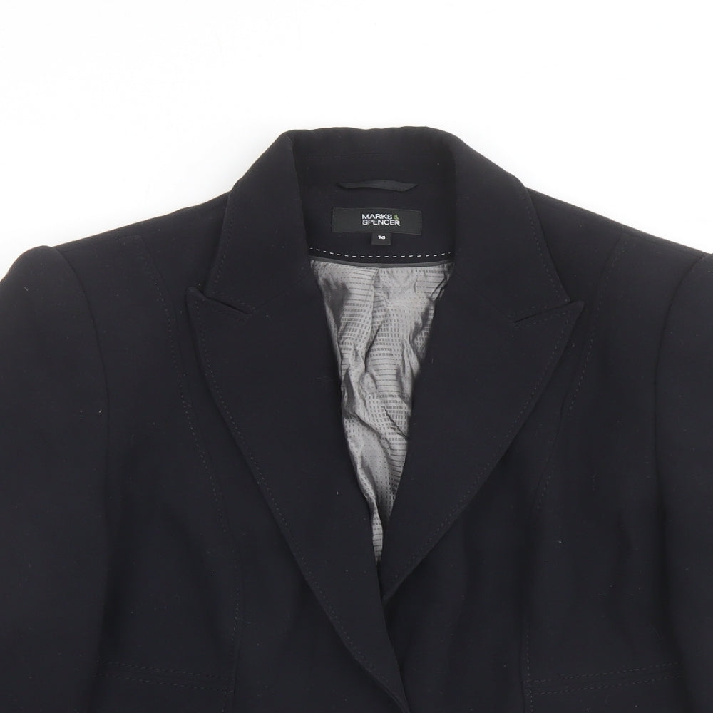 Marks and Spencer Womens Beige Jacket Blazer Size 16 Button