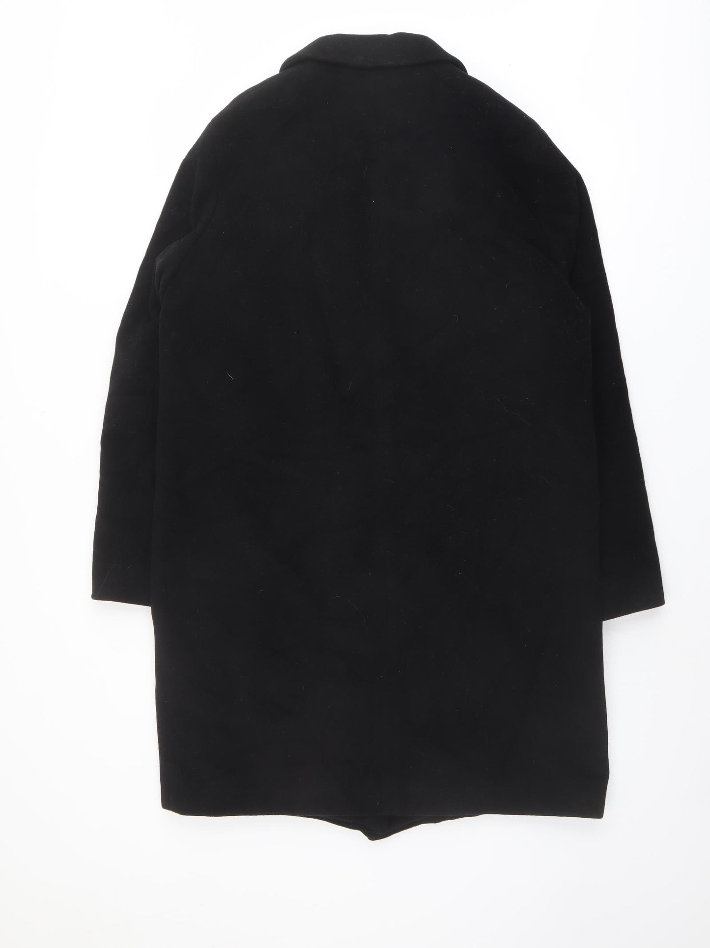 Marks and Spencer Womens Black Overcoat Coat Size 12 Button