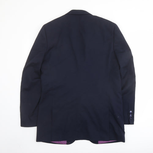 Greenwoods Mens Blue Polyester Jacket Suit Jacket Size 40 Regular