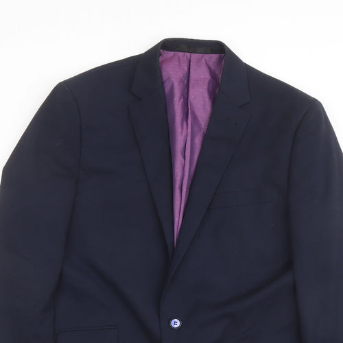 Greenwoods Mens Blue Polyester Jacket Suit Jacket Size 40 Regular