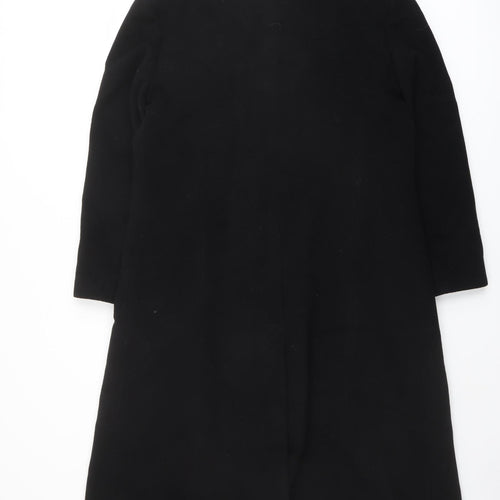 Marks and Spencer Womens Black Overcoat Coat Size 14 Button