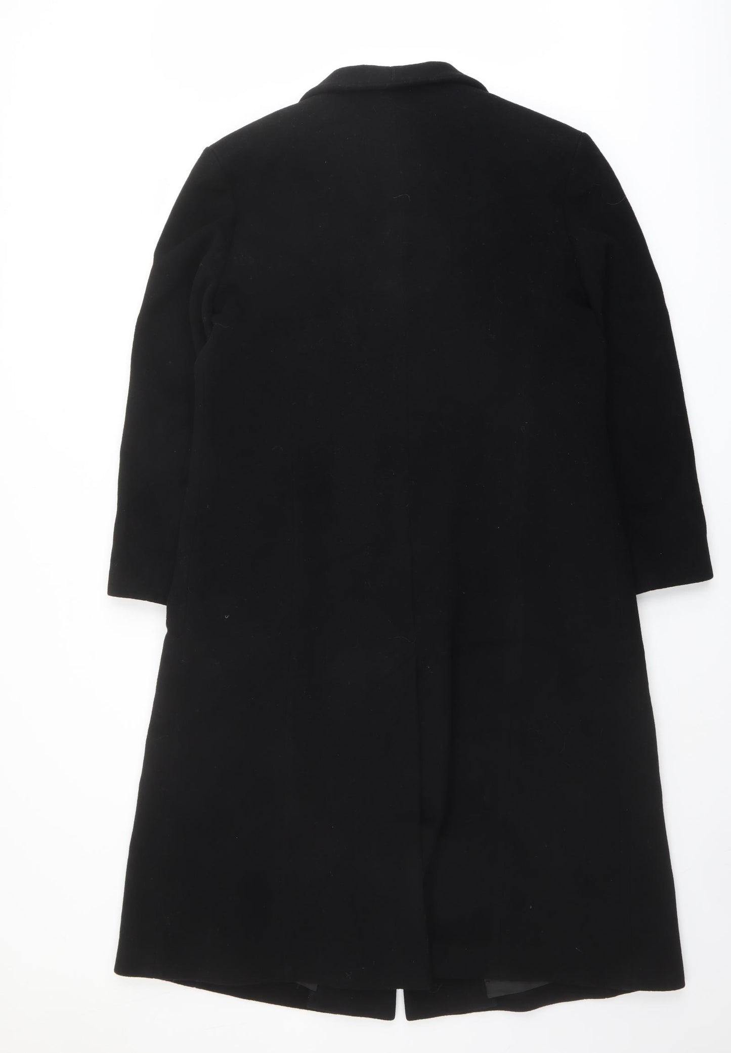 Marks and Spencer Womens Black Overcoat Coat Size 14 Button