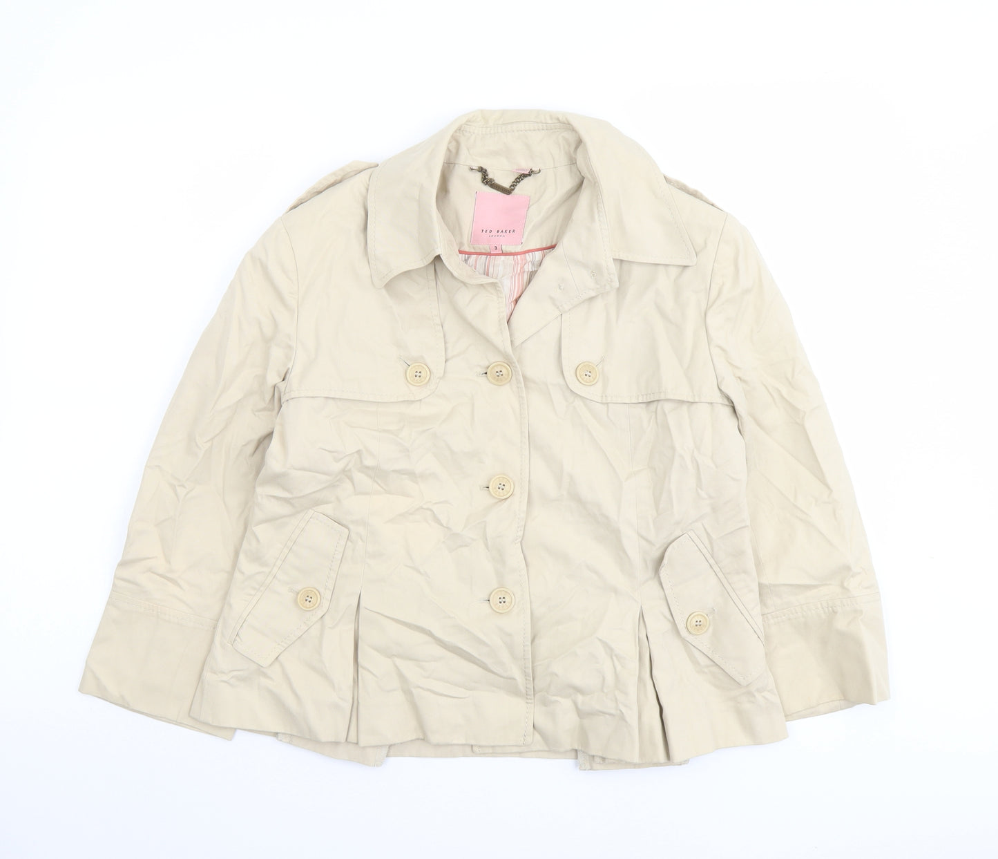 Ted Baker Womens Beige Jacket Size 12 Button